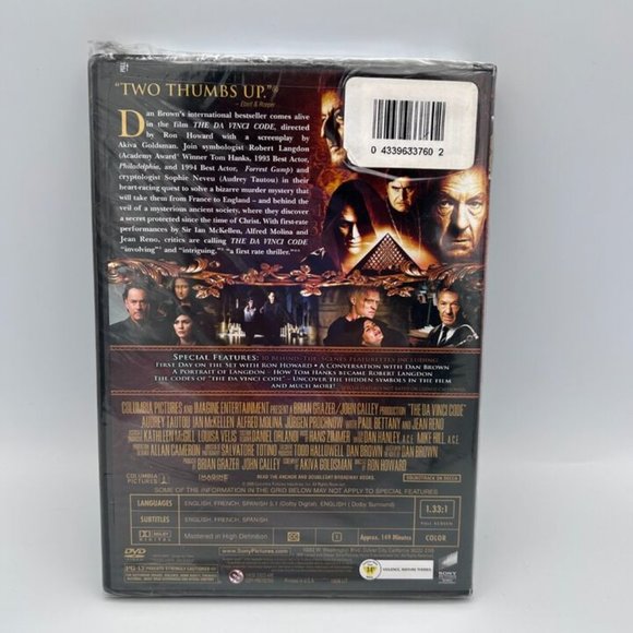 DVD The DaVinci Code 2-Disc Set Brand New Sealed 2006 - Picture 2 of 3
